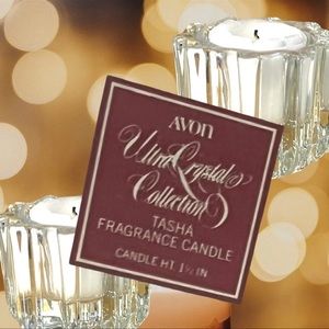Two 1981 Avon  VOTIVE & TAPER Ultra Crystal Candleholders